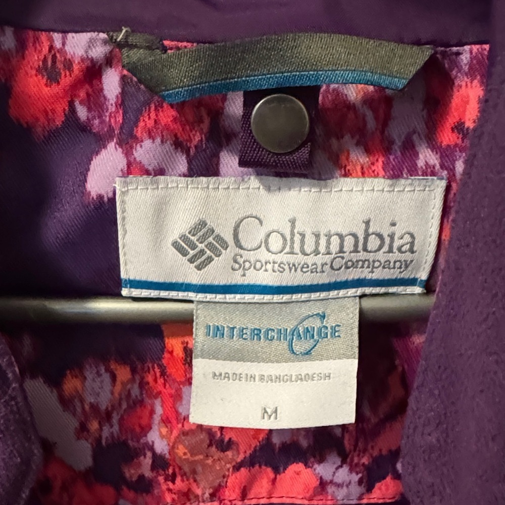 Columbia Kids Purple Floral Waterproof Coat with Pink & Orange Accents - Picture 7 of 14